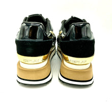 Carica l&#39;immagine nel visualizzatore di Gallery, Replay RS4M0001S nero oro sneakers donna con lacci e inserti oro
