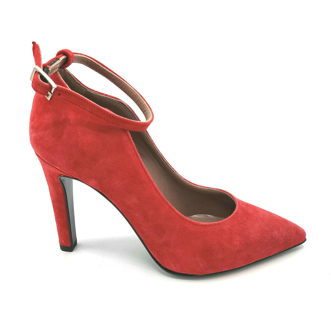 Chiara Firenze 1913 rosso decollete in camoscio rosso con braccialetto tacco 9 cm